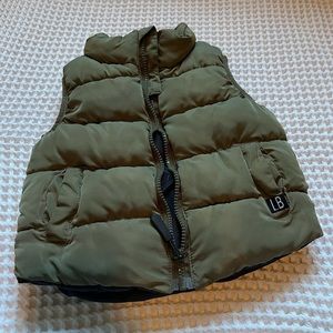 Olive green puffer vest